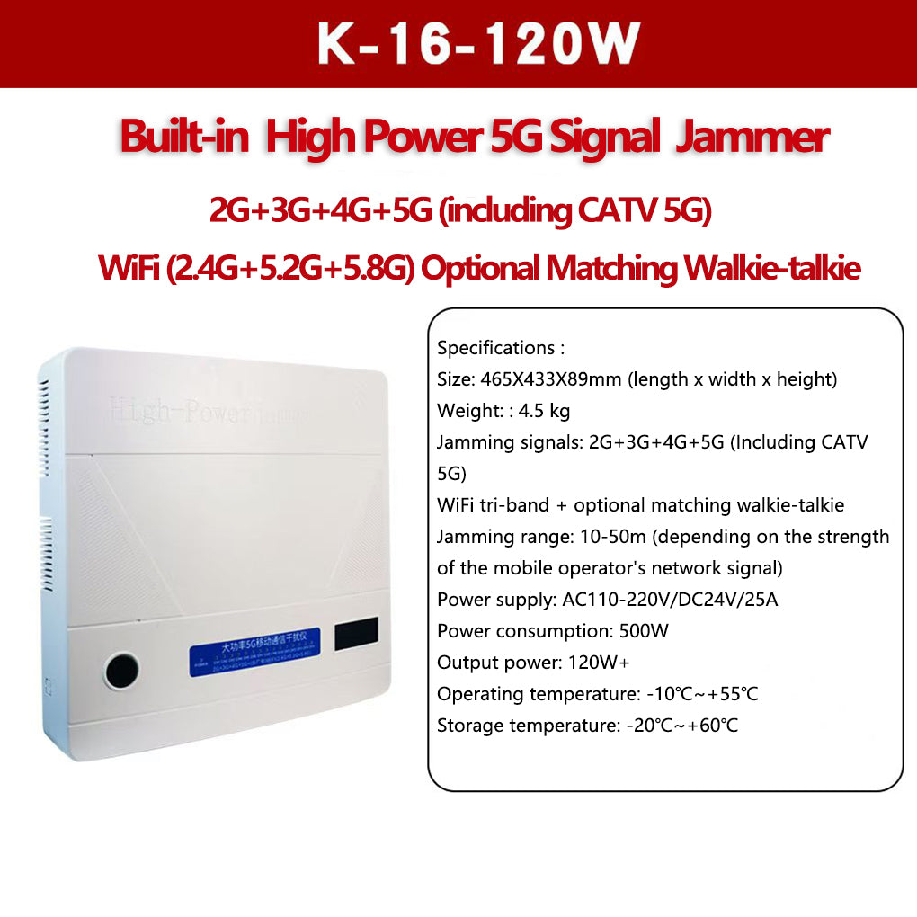 High power 5G signal jammer with specifications