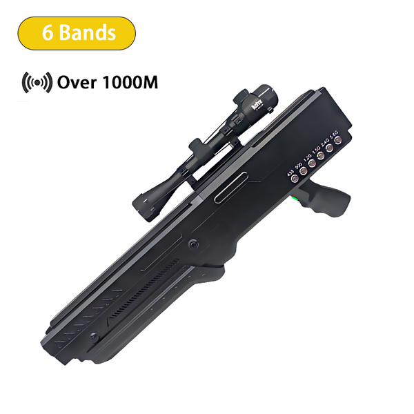 6 Bands over 1km Anti Drone Gun 1.2G 2.4G 5.8G 433M 900M GPS Drone Jammer