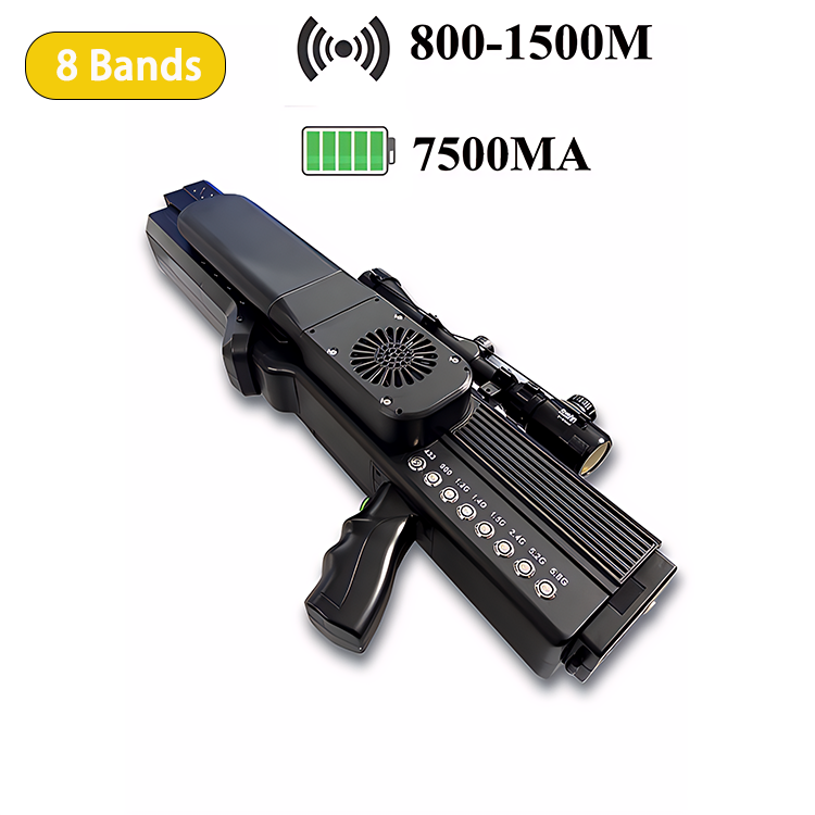 800-1500M Drone Jamming Gun 8 Bands Mutiple-frequency Anti-drone Jammer - DescBoost