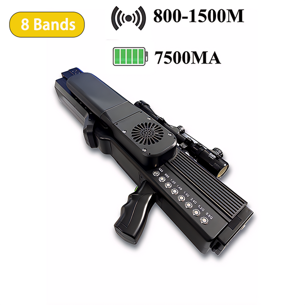 800-1500M Drone Jamming Gun 8 Bands Mutiple-frequency Anti-drone Jammer - DescBoost