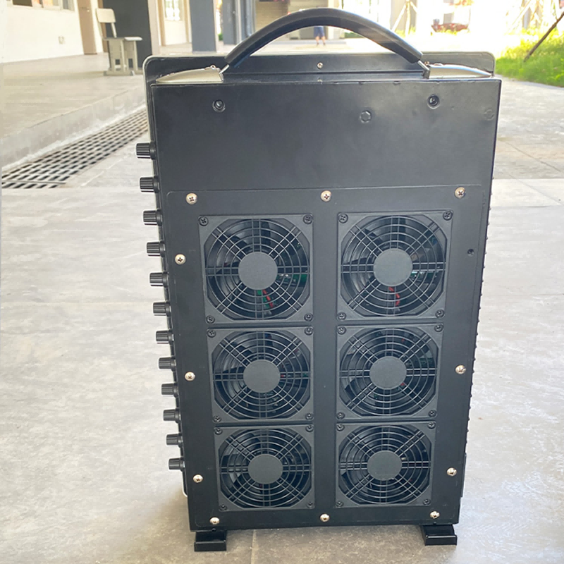  wifi signal jammer with multiple fans on a concrete surface.
